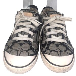 Coach Black and White Women's Sneakers With Logo Size 8B Flaws